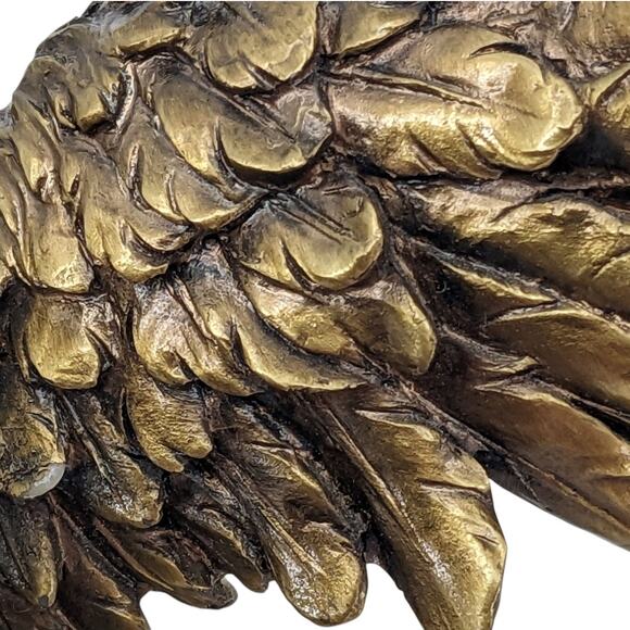 Vintage Gold Resin AMERICAN EAGLE STATUE on Flag Part Ready for DIY Wooden Stand - Picture 8 of 10